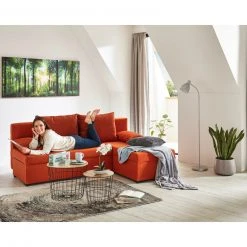 Ecksofa - orange - Webstoff - mit Liegefunktion -Wohnzimmer Verkäufe 1206002701 07 1600Wx1600H