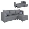 Ecksofa - light grey - Webstoff - Liegefunktion