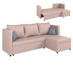 Ecksofa - flamingo - Webstoff - Liegefunktion