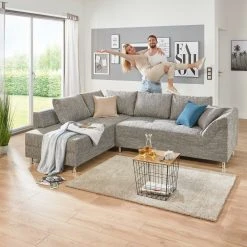 Ecksofa - grau - Federkern - Webstoff -Wohnzimmer Verkäufe 1206004000 10 1600Wx1600H 1