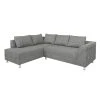 Ecksofa - grau - Federkern - Webstoff