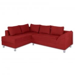 Ecksofa - cranberry - Federkern - Microfaser