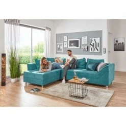 Ecksofa - türkis - Federkern - Microfaser -Wohnzimmer Verkäufe 1206004004 07 1600Wx1600H