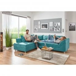 Ecksofa - türkis - Federkern - Microfaser -Wohnzimmer Verkäufe 1206004004 09 1600Wx1600H