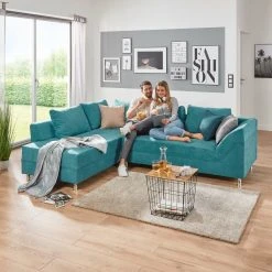 Ecksofa - türkis - Federkern - Microfaser -Wohnzimmer Verkäufe 1206004004 10 1600Wx1600H