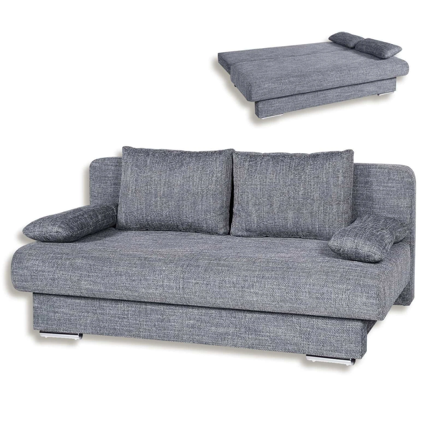 Schlafsofa - grau - inklusive Kissen 1 Schlafsofa - grau - inklusive Kissen
