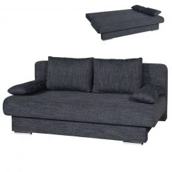 Schlafsofa - schwarz - inklusive Kissen