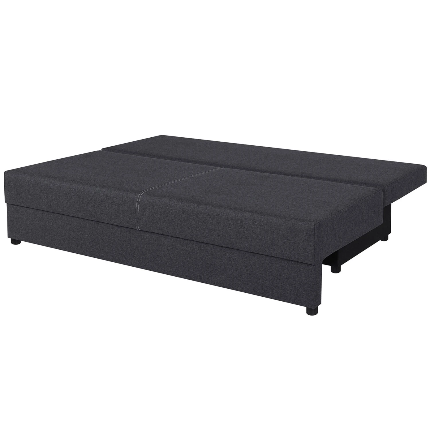 Schlafsofa - grau - Webstoff - Staukasten 2 Schlafsofa - grau - Webstoff - Staukasten – Bild 2