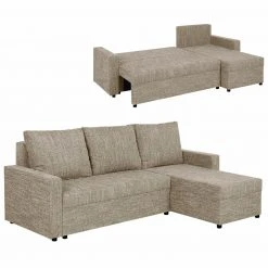 Ecksofa - cappuccino - Liegefunktion