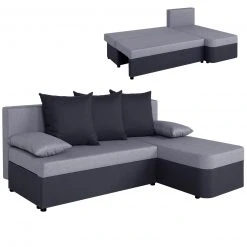 Ecksofa - grey-anthrazit - Staukasten - Liegefunktion