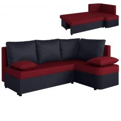 Ecksofa - red-anthrazit - Staukasten - Liegefunktion