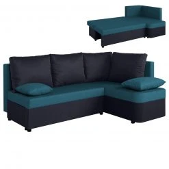 Ecksofa - petrol-anthrazit - Staukasten - Liegefunktion