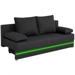 Schlafsofa - anthrazit - Staukasten - mit LED-Leiste -Wohnzimmer Verkäufe 1206006800 09 1600Wx1600H