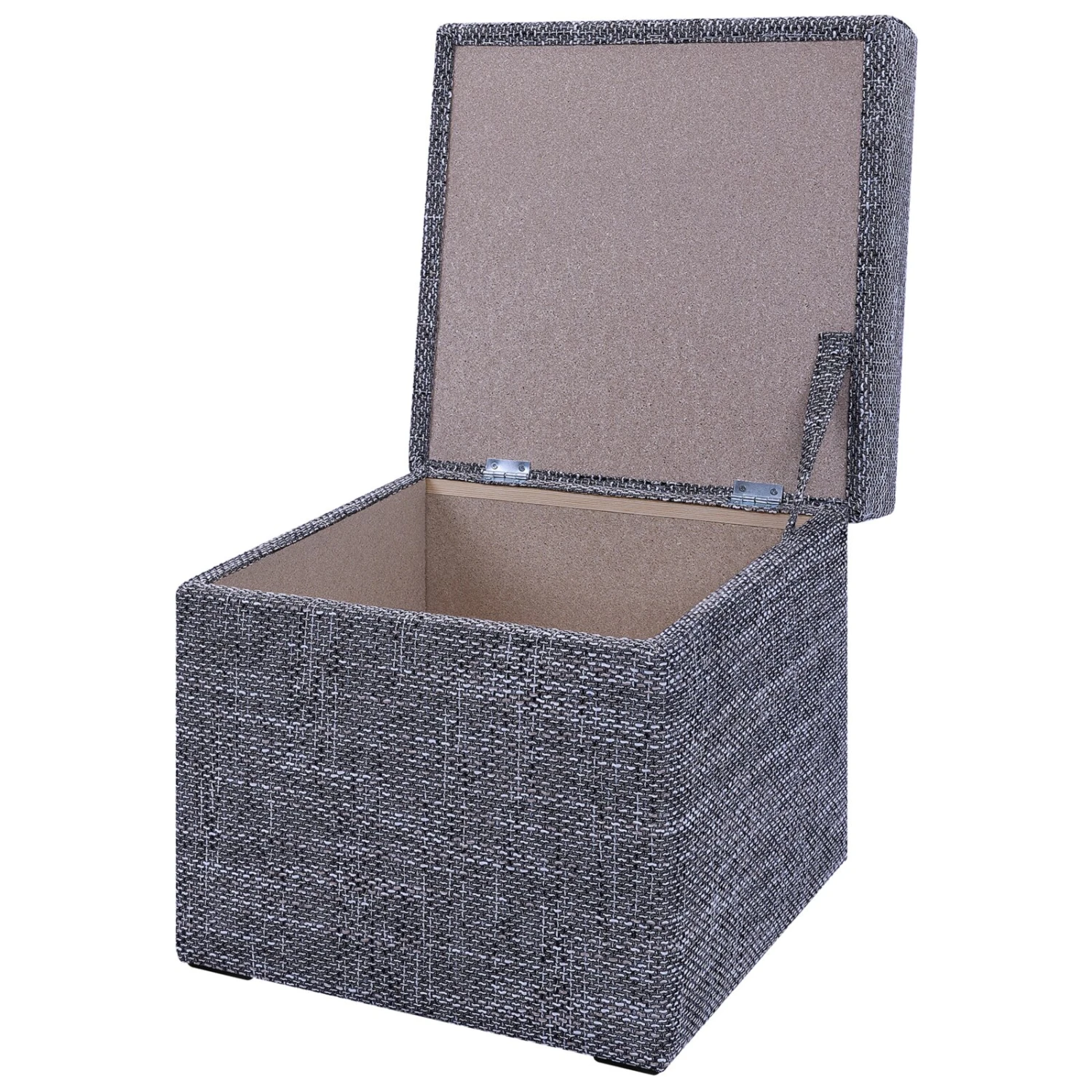 Polsterhocker - grau - Strukturstoff - mit Stauraum 2 Polsterhocker - grau - Strukturstoff - mit Stauraum – Bild 2