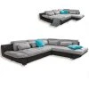 Ecksofa - grau-anthrazit- Liegefunktion - Ottomane rechts