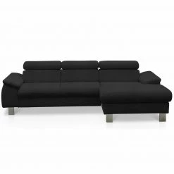 Ledersofa - schwarz - Kopfteilverstellung - Recamiere rechts -Wohnzimmer Verkäufe 1208005477 02 1600Wx1600H