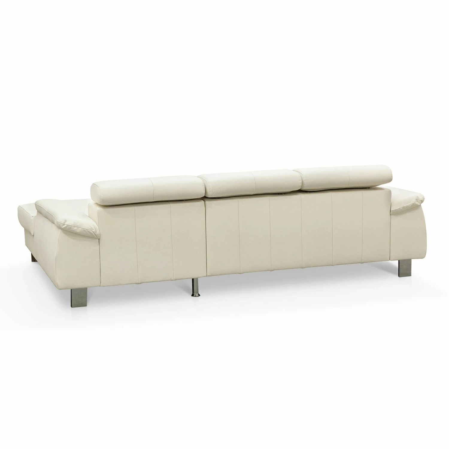 Ledersofa - bianco - Kopfteilverstellung - Recamiere rechts 2 Ledersofa - bianco - Kopfteilverstellung - Recamiere rechts – Bild 2