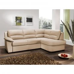 Ecksofa - biscuit - Kunstleder - Basismodell - Ottomane rechts -Wohnzimmer Verkäufe 1208005777 03 1600Wx1600H