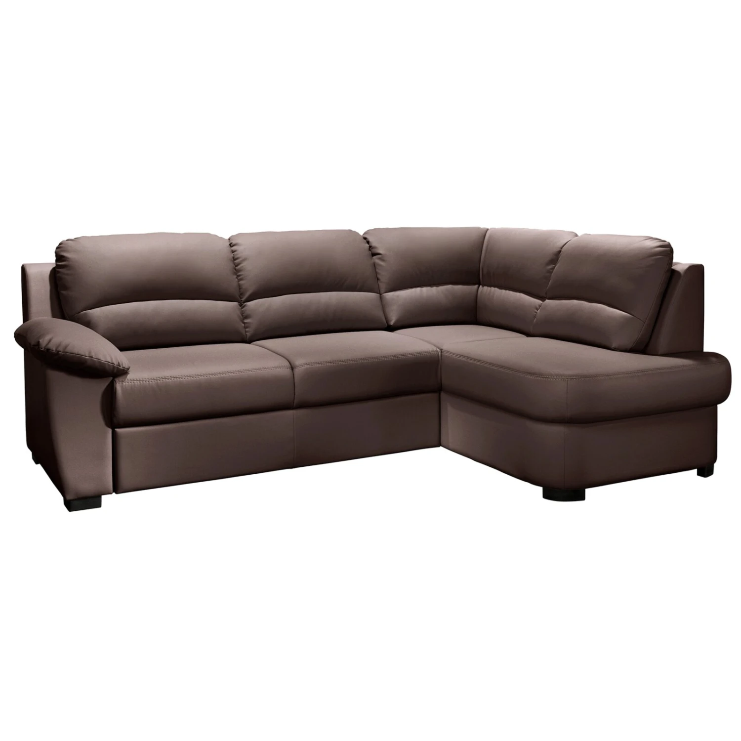 Ecksofa - coffee - Kunstleder - Basismodell - Ottomane rechts 1 Ecksofa - coffee - Kunstleder - Basismodell - Ottomane rechts