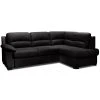 Ecksofa - black - Kunstleder - Basismodell - Ottomane rechts
