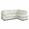 Ledersofa - bianco - Basismodell - Ottomane rechts