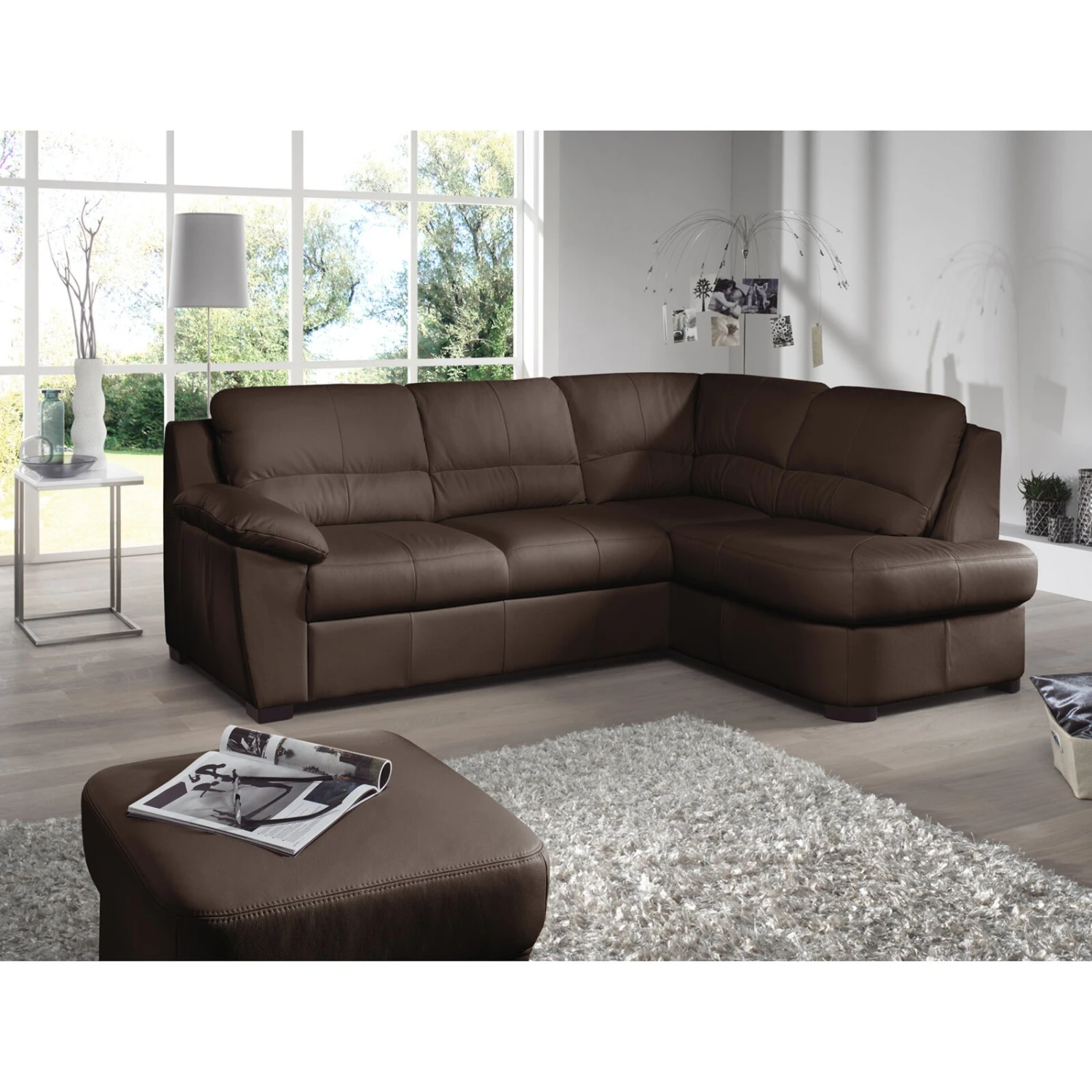 Ledersofa - cocoa - Liegefunktion - Ottomane rechts 4 Ledersofa - cocoa - Liegefunktion - Ottomane rechts – Bild 4