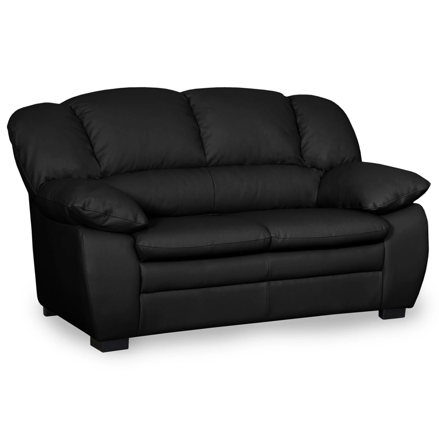 2-Sitzer-Sofa - schwarz - Kunstleder 1 2-Sitzer-Sofa - schwarz - Kunstleder