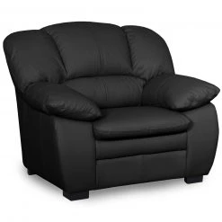 Ledersessel - schwarz - Echtleder