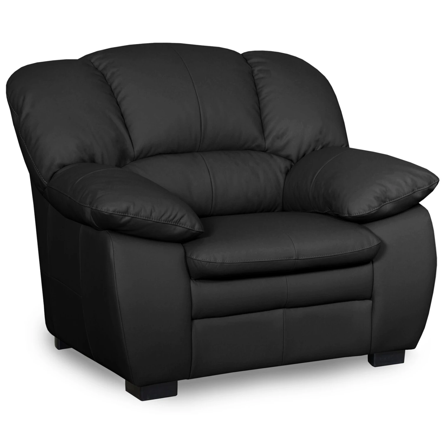 Ledersessel - schwarz - Echtleder 1 Ledersessel - schwarz - Echtleder