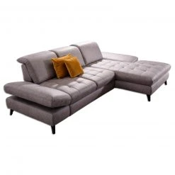 Ecksofa - hellgrau - Recamiere rechts - mit Schwenkrücken