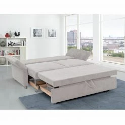 2-Sitzer Schlafsofa - hellgrau - Flachgewebe - mit Rückenkissen -Wohnzimmer Verkäufe 1221004600 05 1600Wx1600H