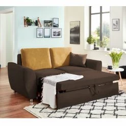 2-Sitzer Schlafsofa - espresso - Flachgewebe - mit Rückenkissen -Wohnzimmer Verkäufe 1221005300 03 1600Wx1600H