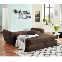 2-Sitzer Schlafsofa - espresso - Flachgewebe - mit Rückenkissen -Wohnzimmer Verkäufe 1221005300 04 1600Wx1600H