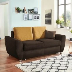2-Sitzer Schlafsofa - espresso - Flachgewebe - mit Rückenkissen -Wohnzimmer Verkäufe 1221005300 05 1600Wx1600H