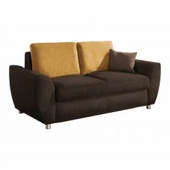 Wohnzimmer Verkäufe 43 2-Sitzer - espresso - Flachgewebe - mit Rückenkissen