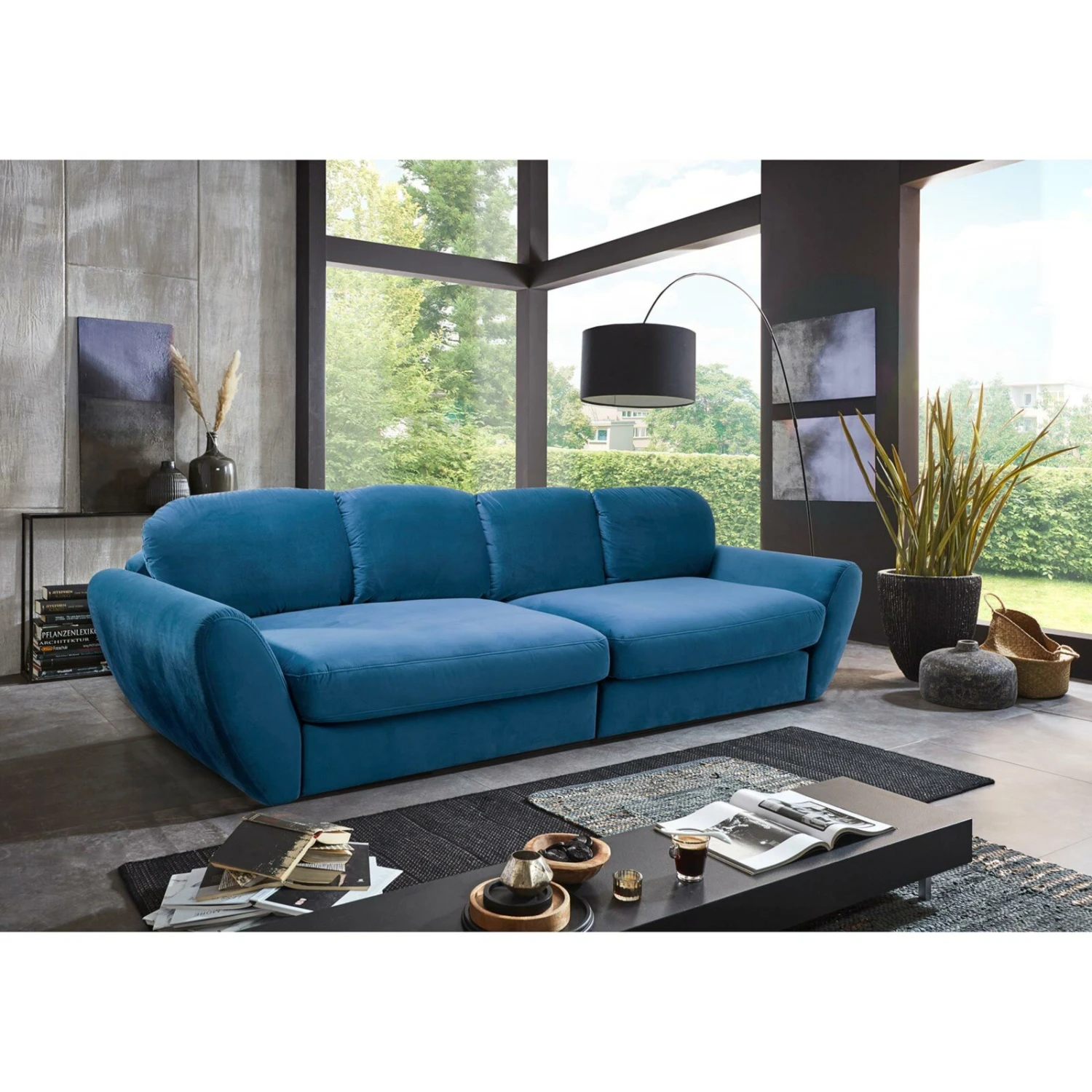 Big Sofa - blau - Samtstoff 3 Big Sofa - blau - Samtstoff – Bild 3