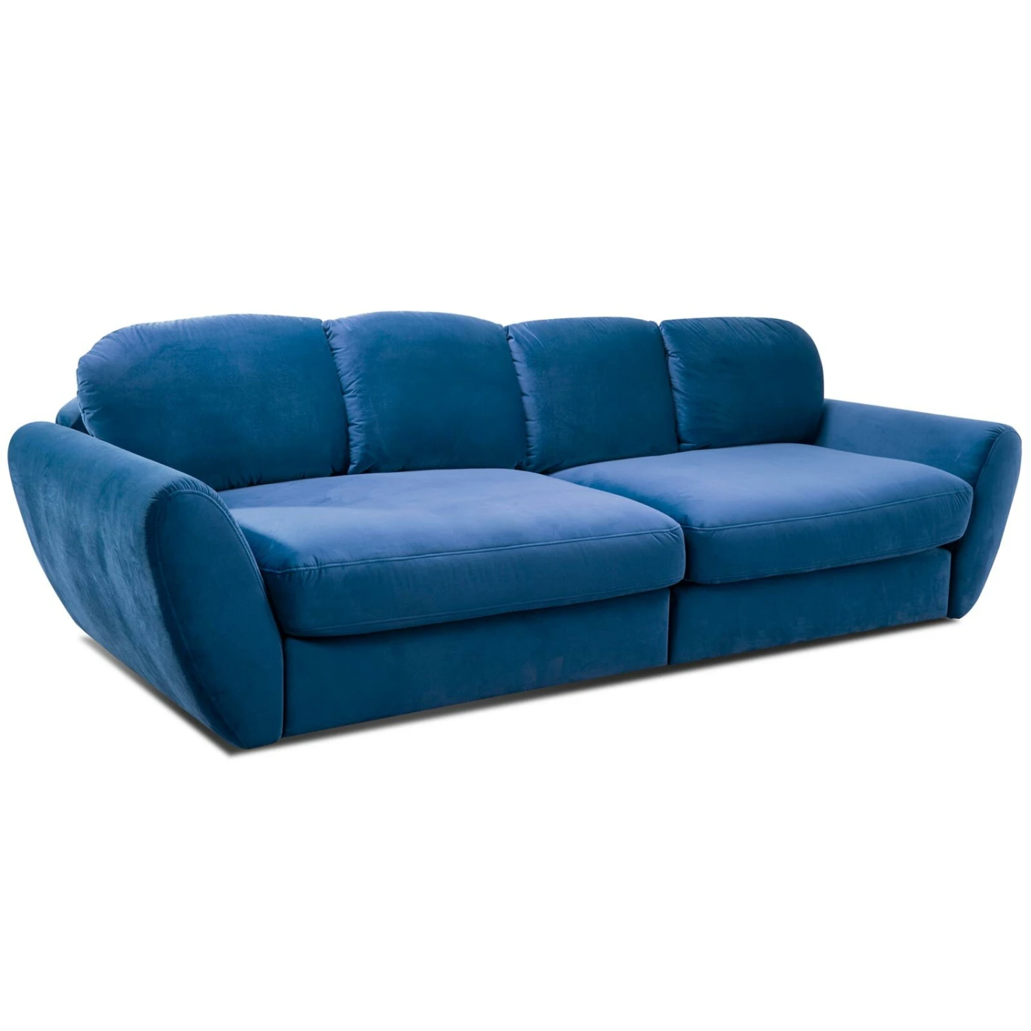 Big Sofa - blau - Samtstoff 1 Big Sofa - blau - Samtstoff