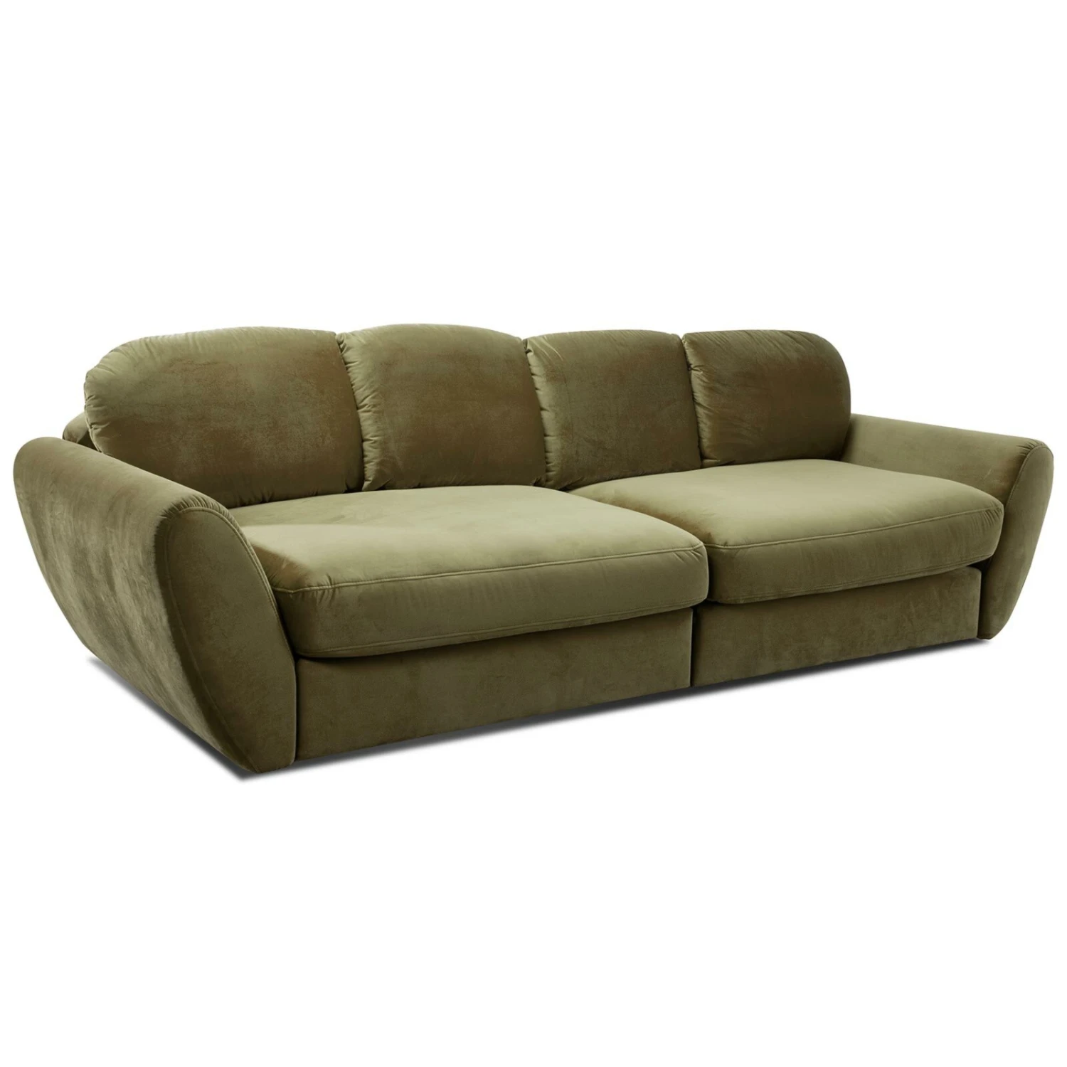 Big Sofa - olive - Samtstoff 1 Big Sofa - olive - Samtstoff