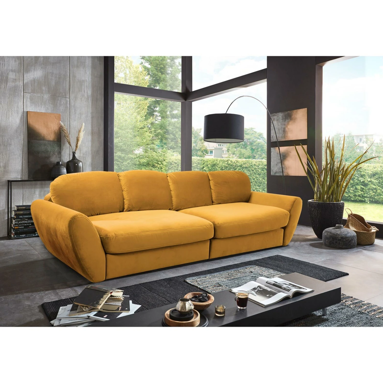 Big Sofa - gold - Samtstoff 3 Big Sofa - gold - Samtstoff – Bild 3