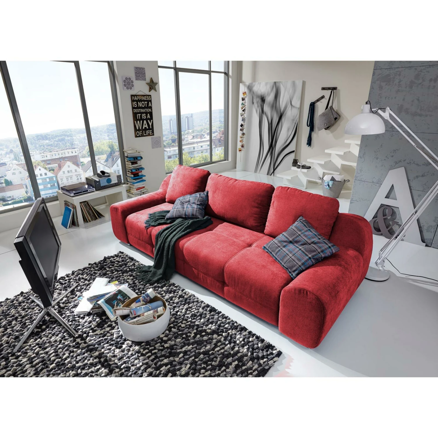 Big Sofa - bordeaux - Flachgewebe 3 Big Sofa - bordeaux - Flachgewebe – Bild 3