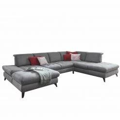 Wohnlandschaft - grau - Recamiere links - Basismodell