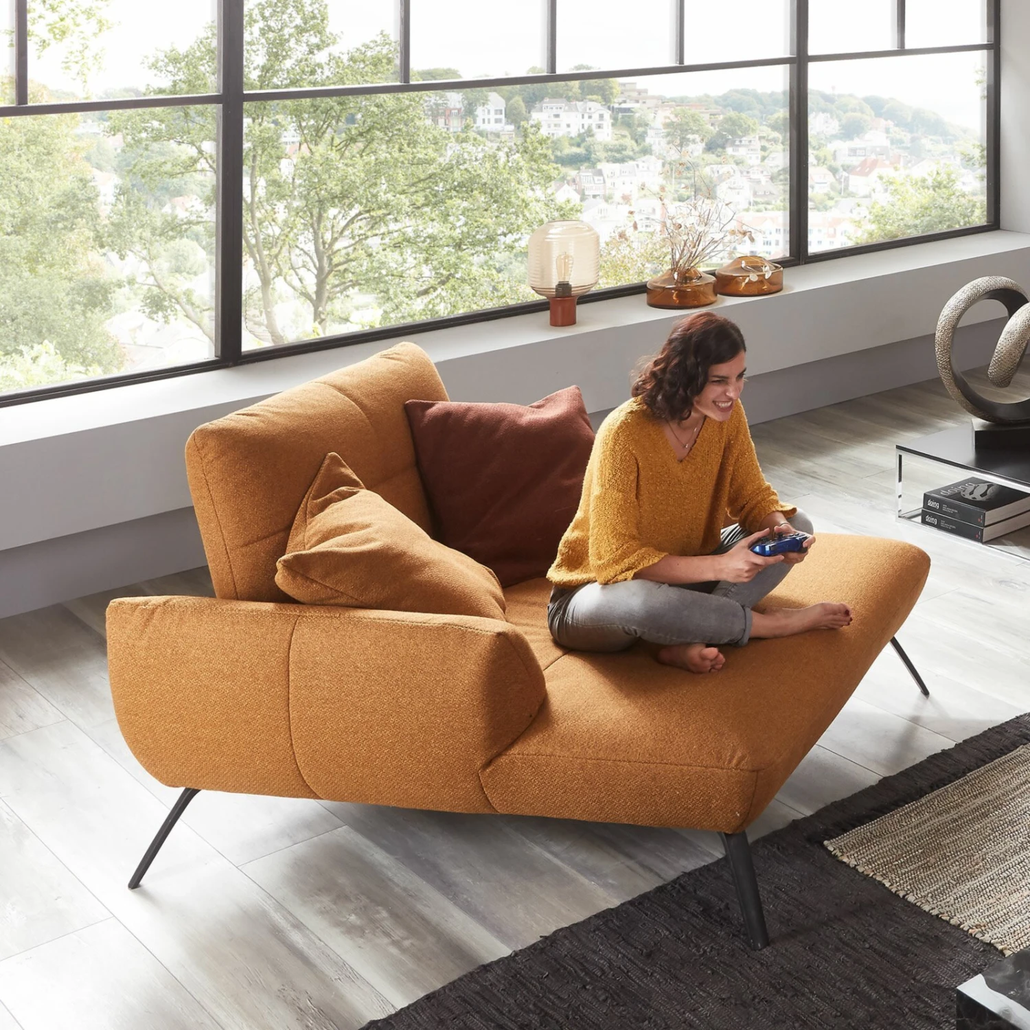 Big Sessel - mustard - Flachgewebe 2 Big Sessel - mustard - Flachgewebe – Bild 2