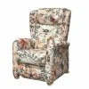 TV-Sessel - beige - Blumen - manuelle Liegefunktion