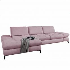 Ecksofa - flieder - Recamiere links - Basismodell