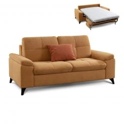 2-Sitzer Schlafsofa - mais - Dauerschläfer - mit Kissen