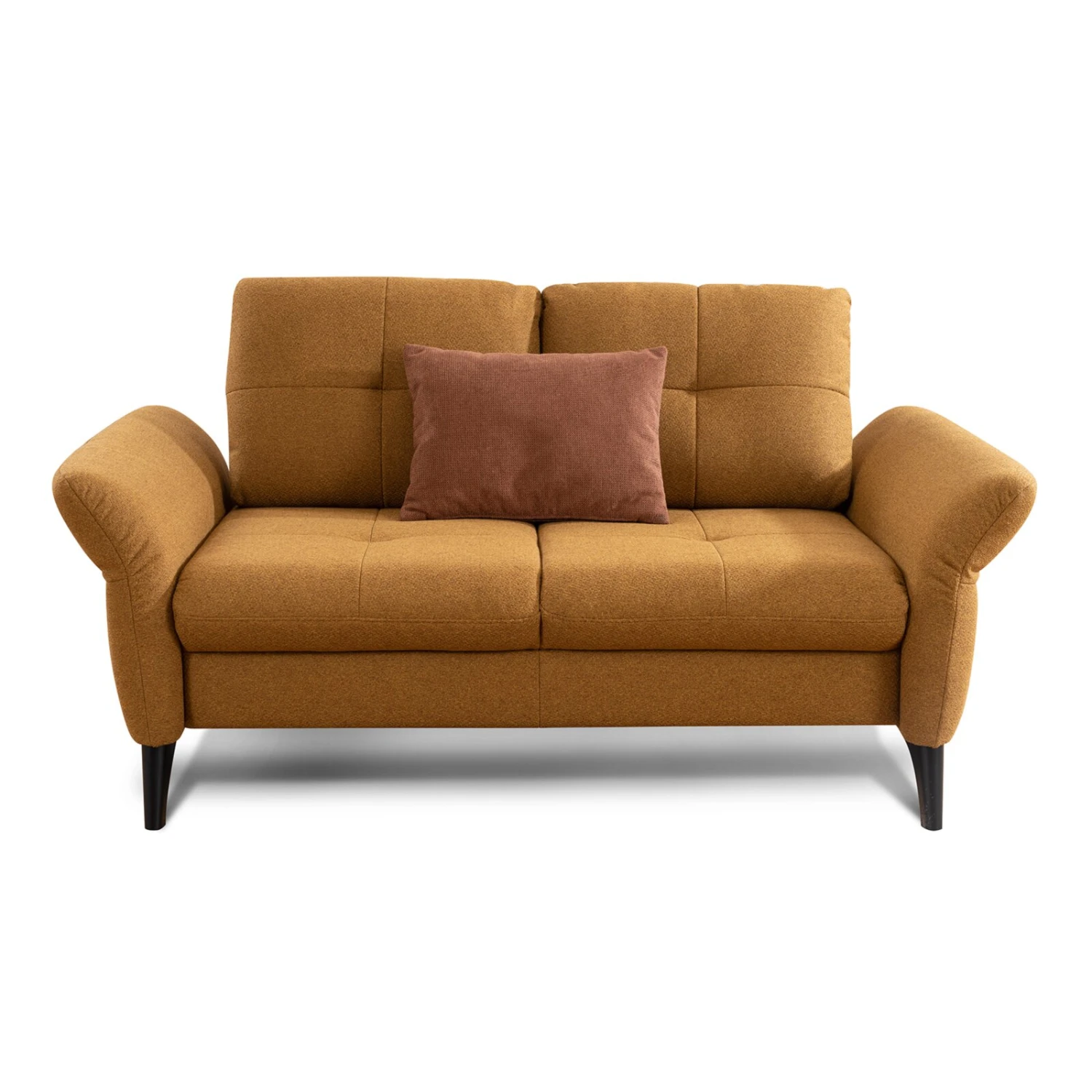 2-Sitzer Schlafsofa - mustard - Bettfunktion - mit Kissen 3 2-Sitzer Schlafsofa - mustard - Bettfunktion - mit Kissen – Bild 3