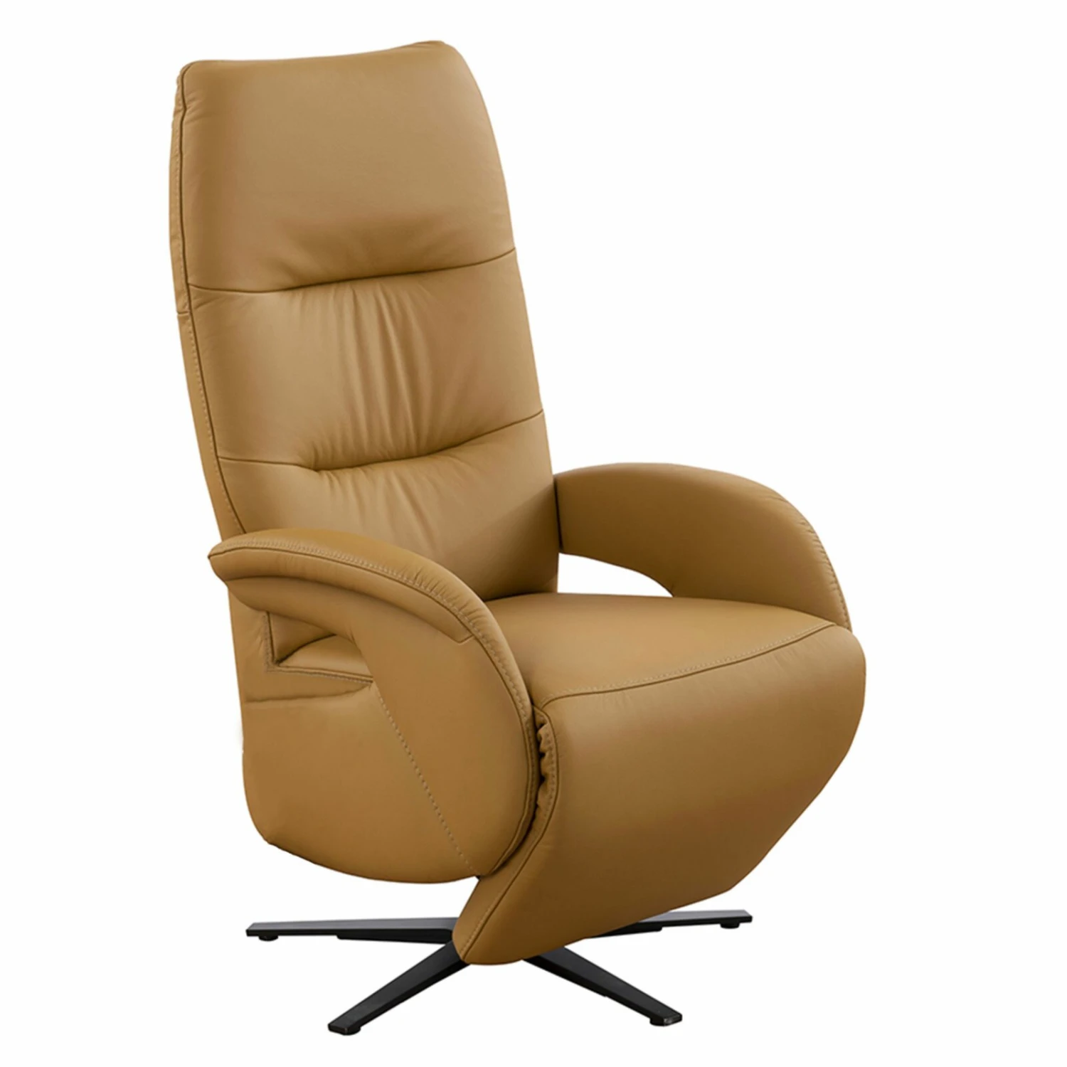 Relaxsessel - gelb - Echtleder - manuelle Relaxfunktion 1 Relaxsessel - gelb - Echtleder - manuelle Relaxfunktion