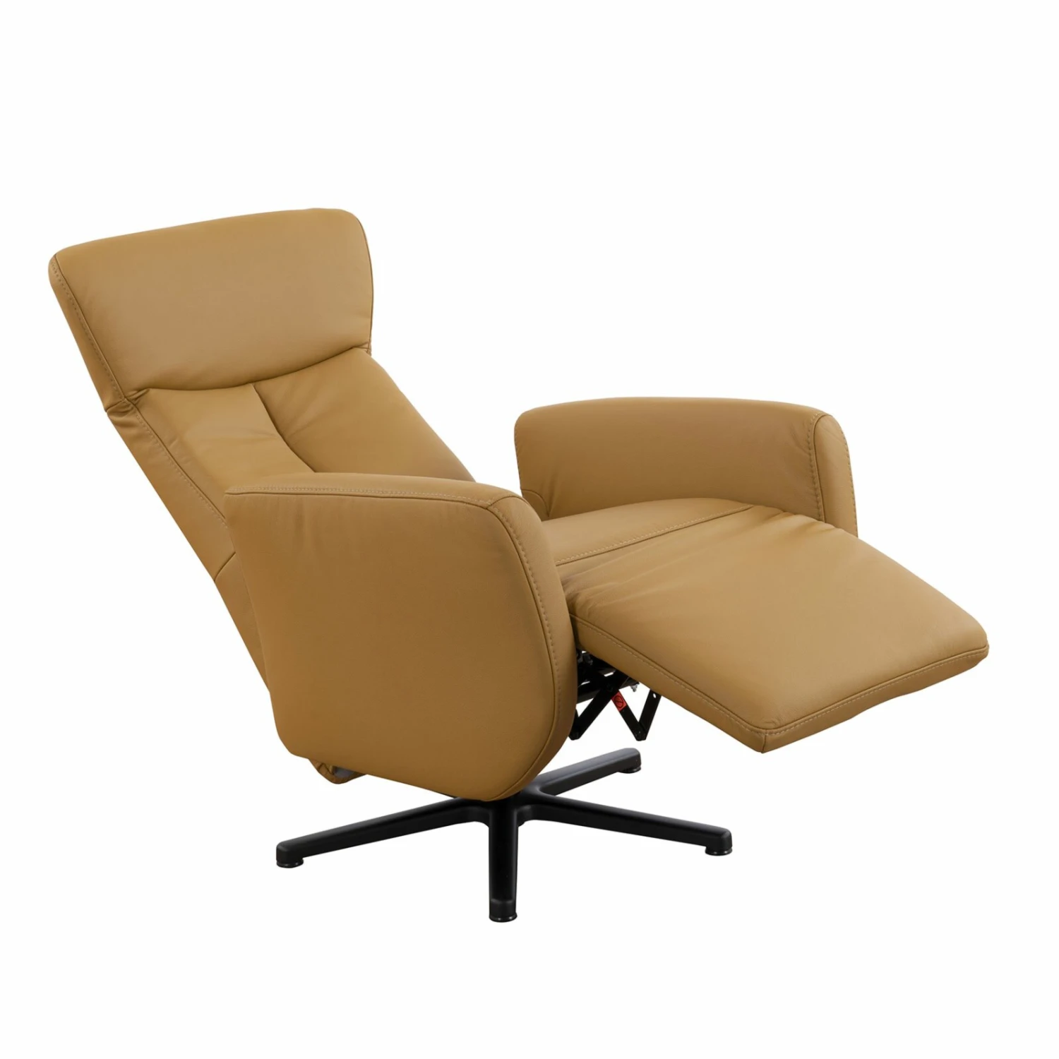 Relaxsessel - gelb - Echtleder - manuelle Relaxfunktion 2 Relaxsessel - gelb - Echtleder - manuelle Relaxfunktion – Bild 2