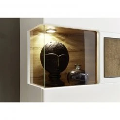 5-teilige Wohnwand - weiß - Eiche Altholz -Wohnzimmer Verkäufe 1226000200 04 1600Wx1600H