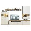 5-teilige Wohnwand - weiß - Eiche Altholz